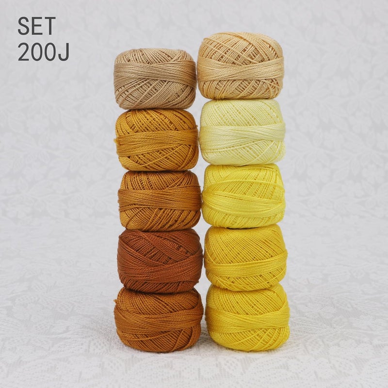 AMOHilos Size 8 Double Mercerized Egyptian Long Staple Cotton Pearl Thread Ball 5 Grams Rainbow Color Embroidery Thread 10 Colors per Box for Crochet Hardanger Cross Stitch Hand Embroidery (Set J) - Image 3
